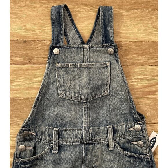Old Navy Denim Jean Short-alls Overalls Cutoffs Lace Girls Medium (8) - Picture 3 of 5